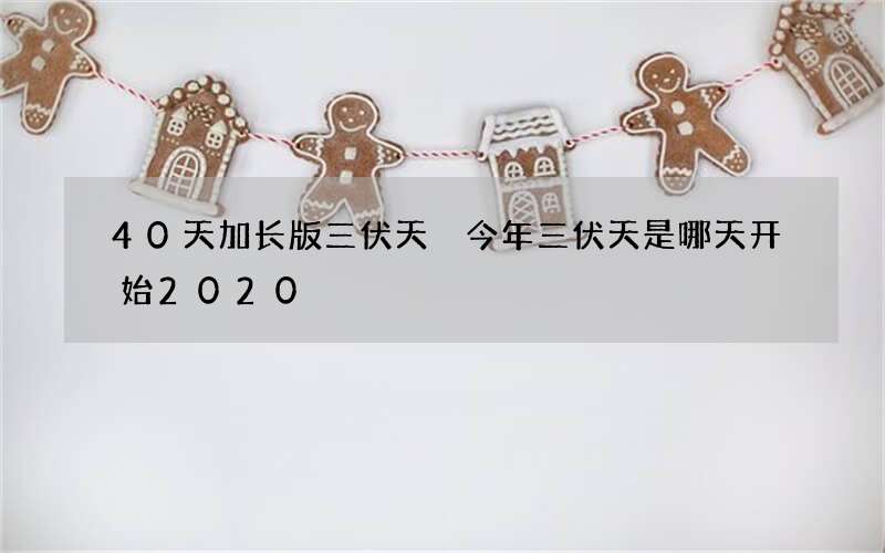 40天加长版三伏天 今年三伏天是哪天开始2020